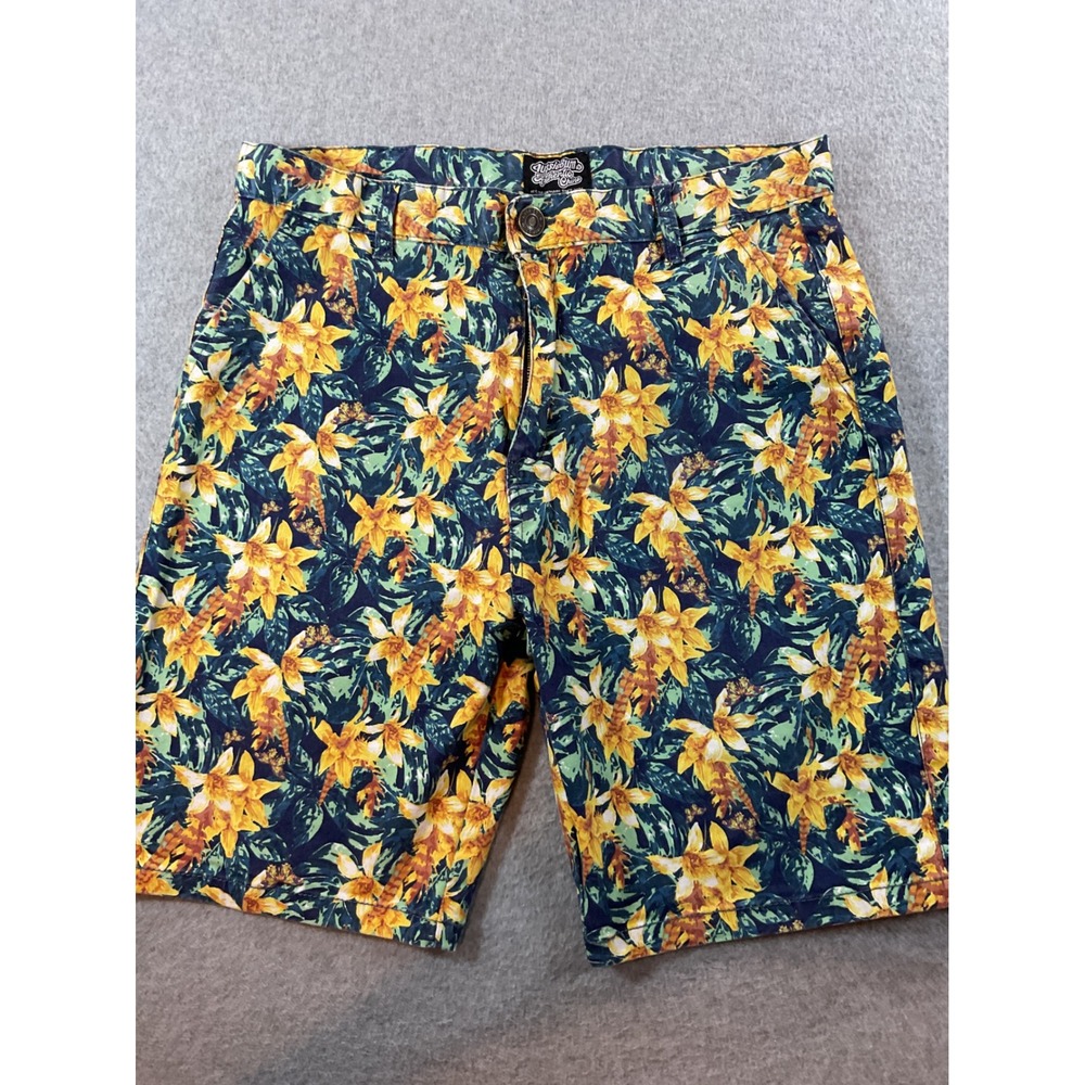 AussieBum Mens Floral Chino Shorts Tropical Cotton Stretch Large 1359